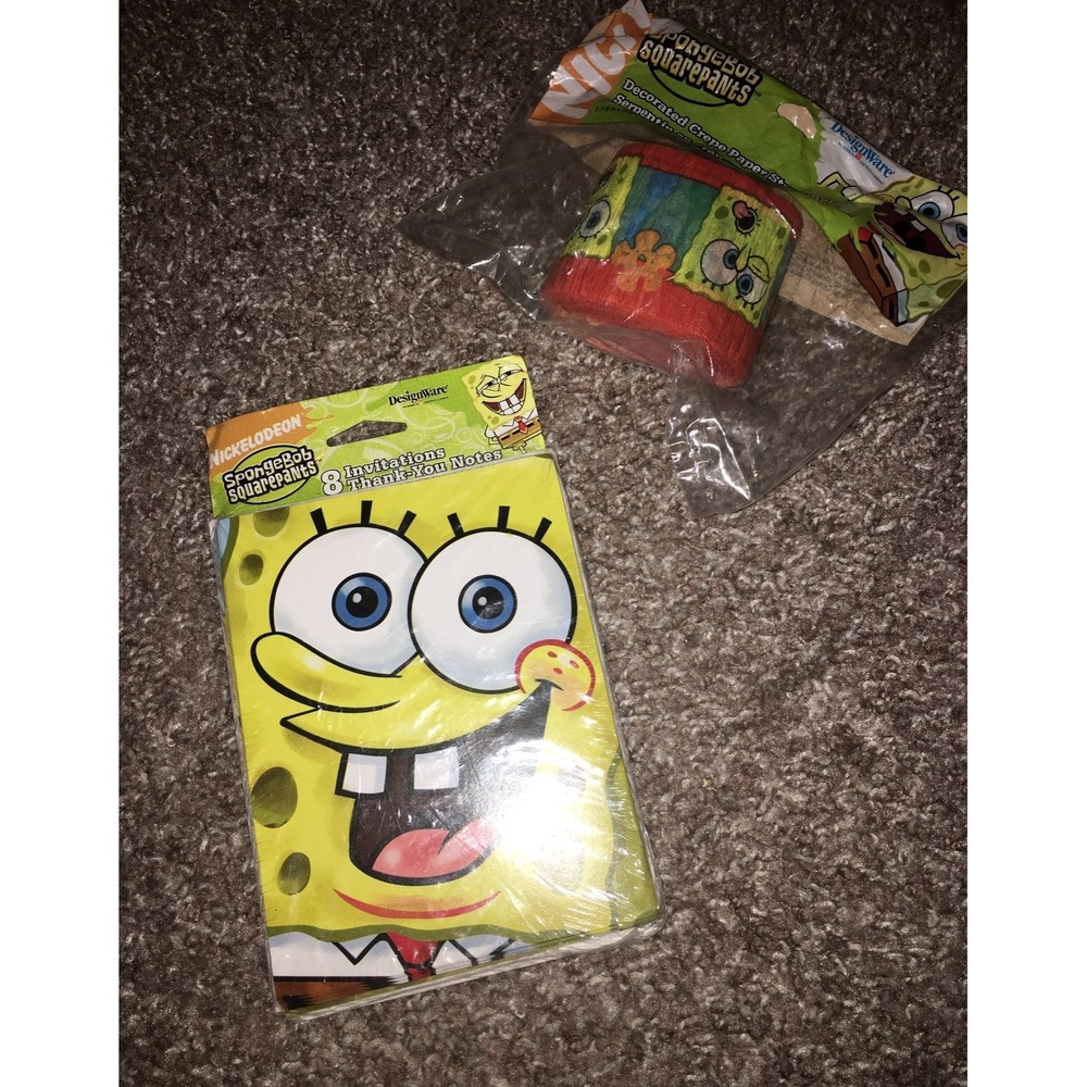Nickelodeon Spongebob Squarepants Invitations Thank You Notes & Streamer Set
